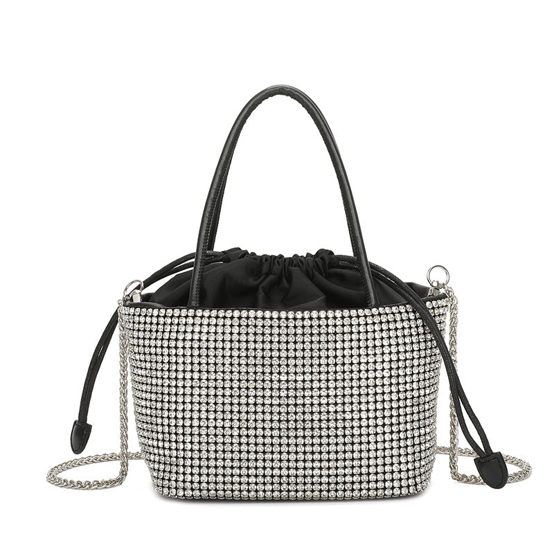 Rhinestone Crystal Evening Clutch Bag — Silver