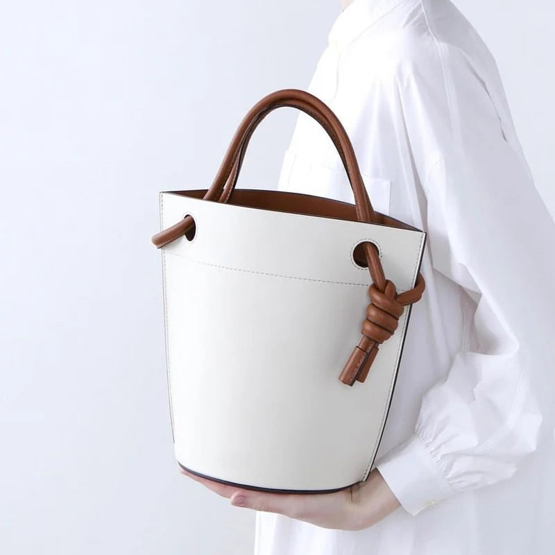 Bucket Bag PU Leather — Contrast Style