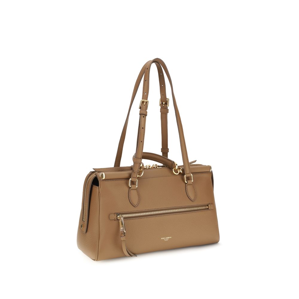 Dolce & Gabbana Beige Calf Leather Bos Taurus Shoulder Bag