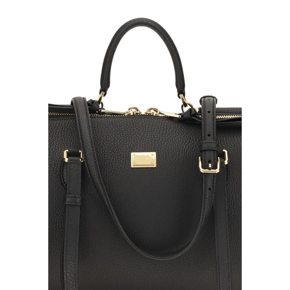Dolce & Gabbana Black Calf Leather Bos Taurus Shoulder Bag