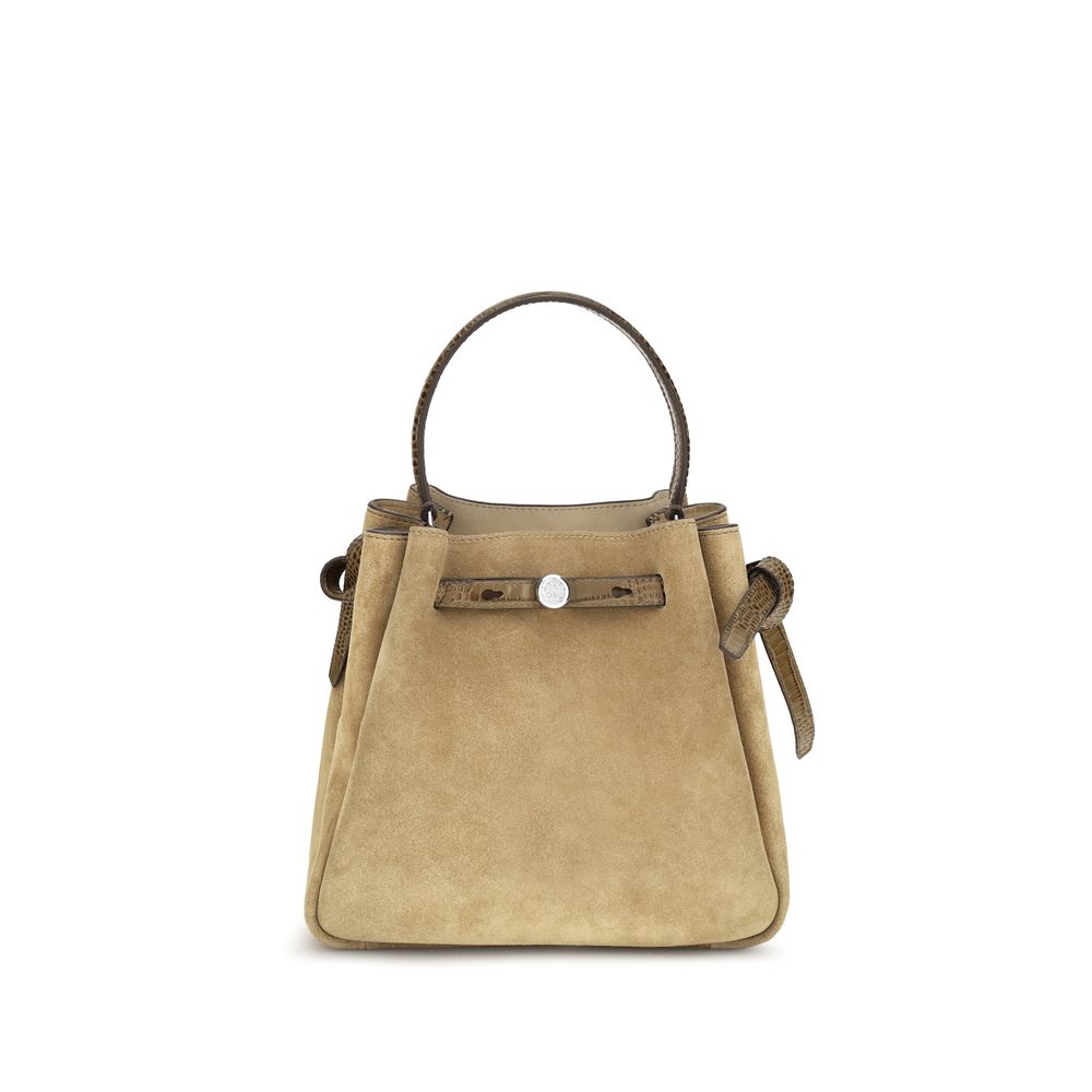 Tory Burch Beige Suede Leather Backet Bag