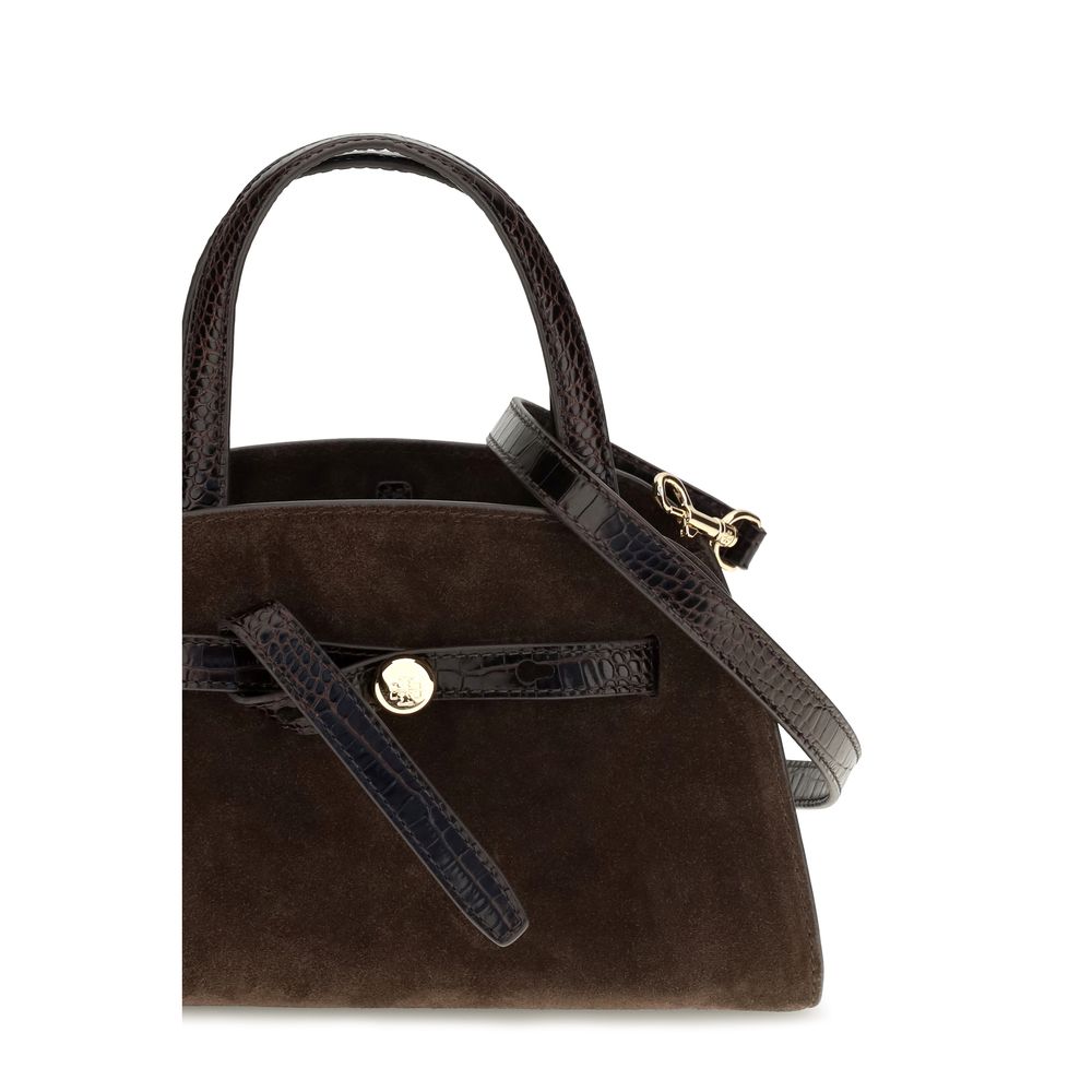 Tory Burch Brown Suede Leather Handbag