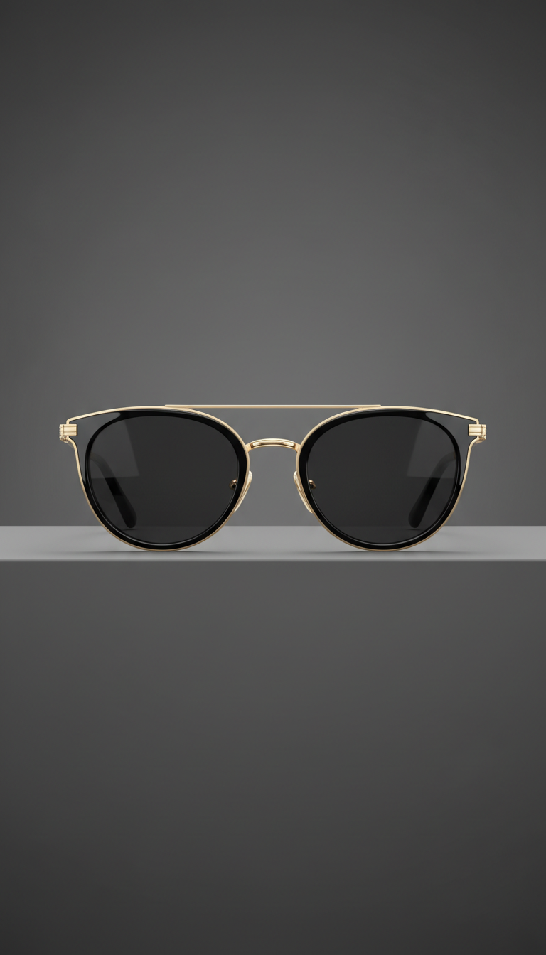Gold-Accent Cat-Eye Sunglasses