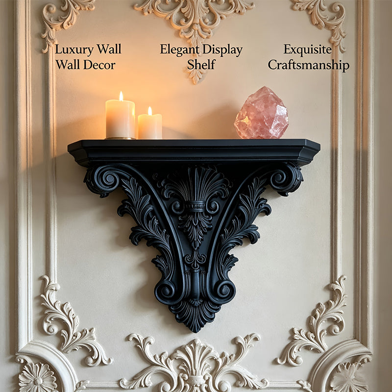 3D Gothic Floating Wall Shelf — Carved Decor