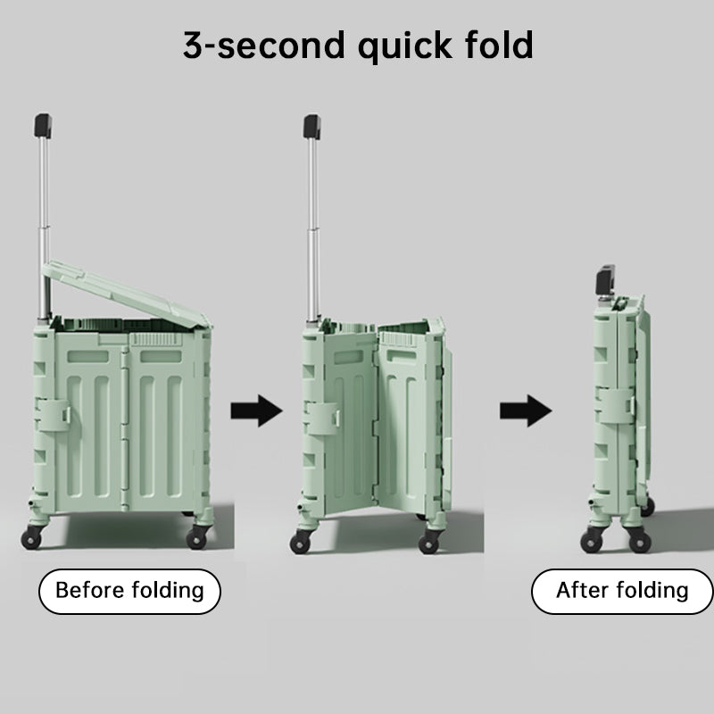 Folding Rolling Utility Cart with Lid