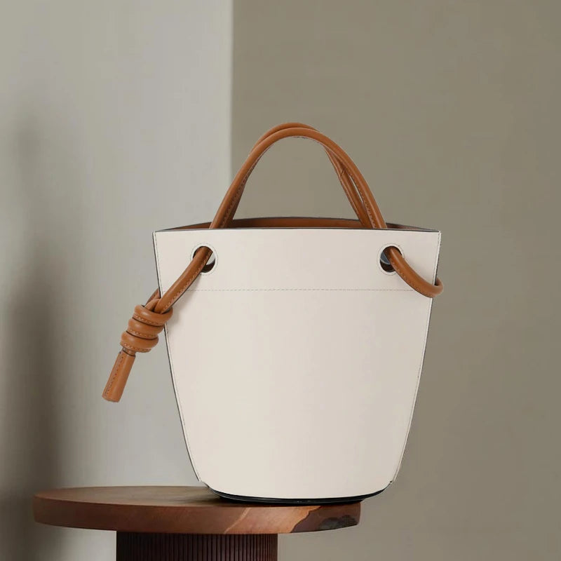 Bucket Bag PU Leather — Contrast Style