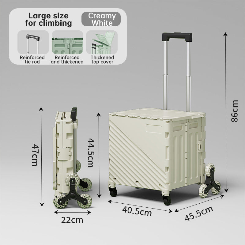 Folding Rolling Utility Cart with Lid