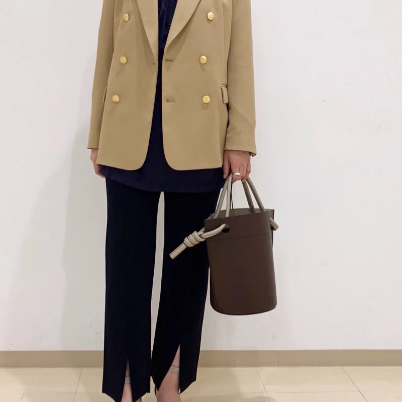 Bucket Bag PU Leather — Contrast Style