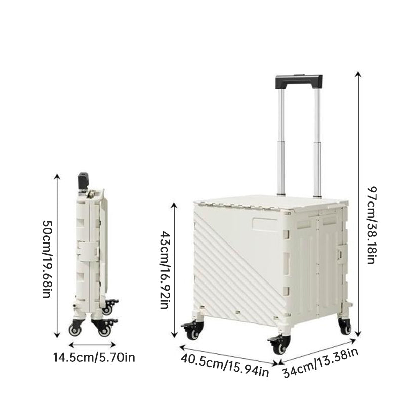 Folding Rolling Utility Cart with Lid