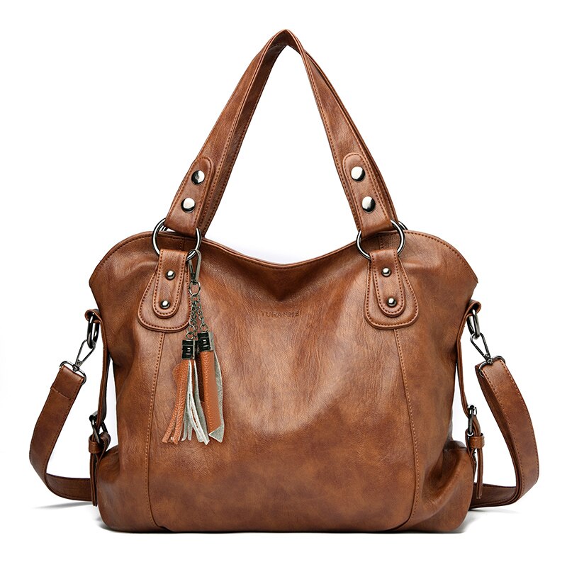 Soft Leather Casual Tote Shoulder Bag — Luxury
