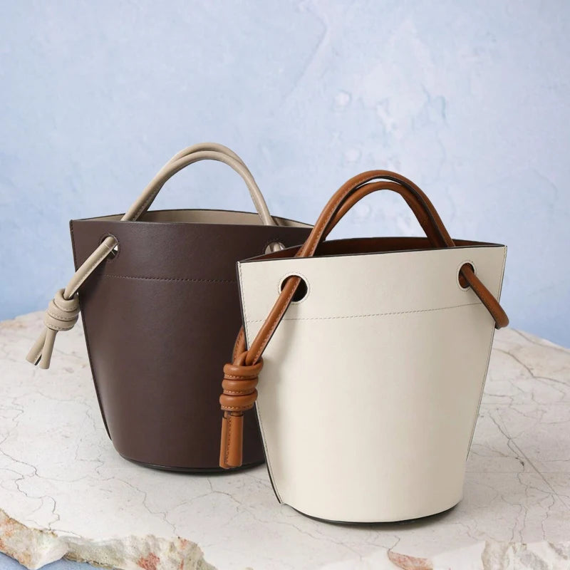 Bucket Bag PU Leather — Contrast Style