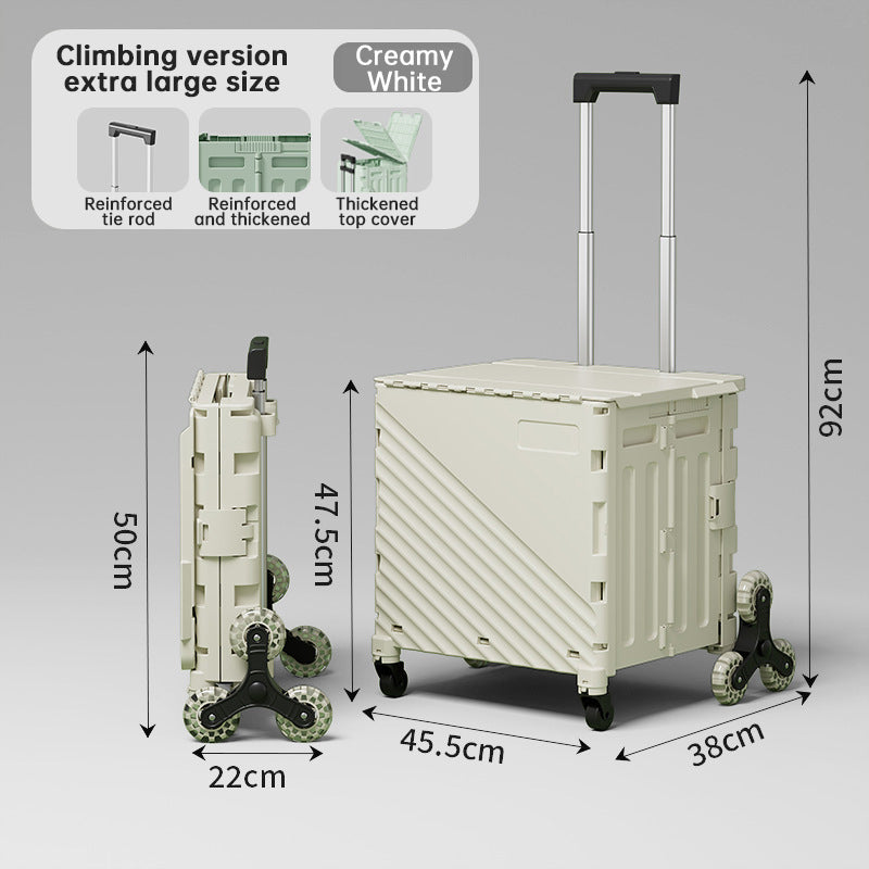 Folding Rolling Utility Cart with Lid