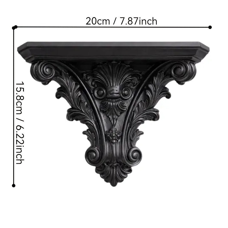 3D Gothic Floating Wall Shelf — Carved Decor
