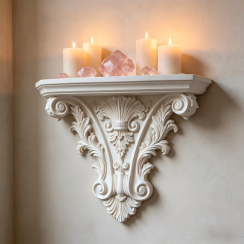 3D Gothic Floating Wall Shelf — Carved Decor