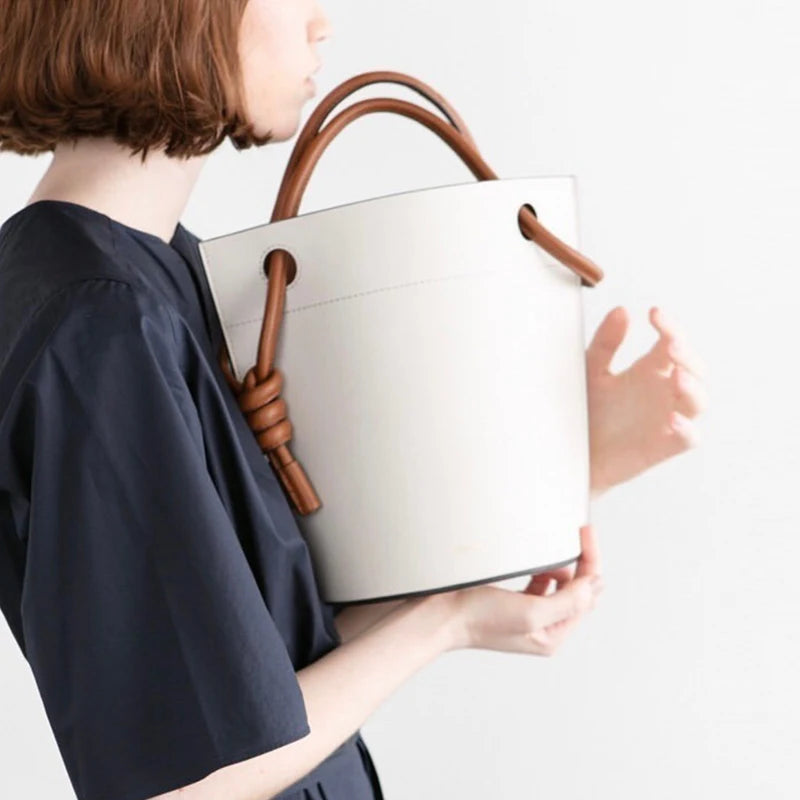Bucket Bag PU Leather — Contrast Style