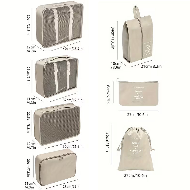 7-Piece Packing Cubes Travel Organizer Set