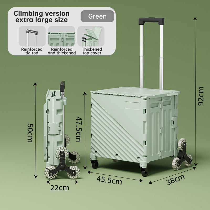 Folding Rolling Utility Cart with Lid