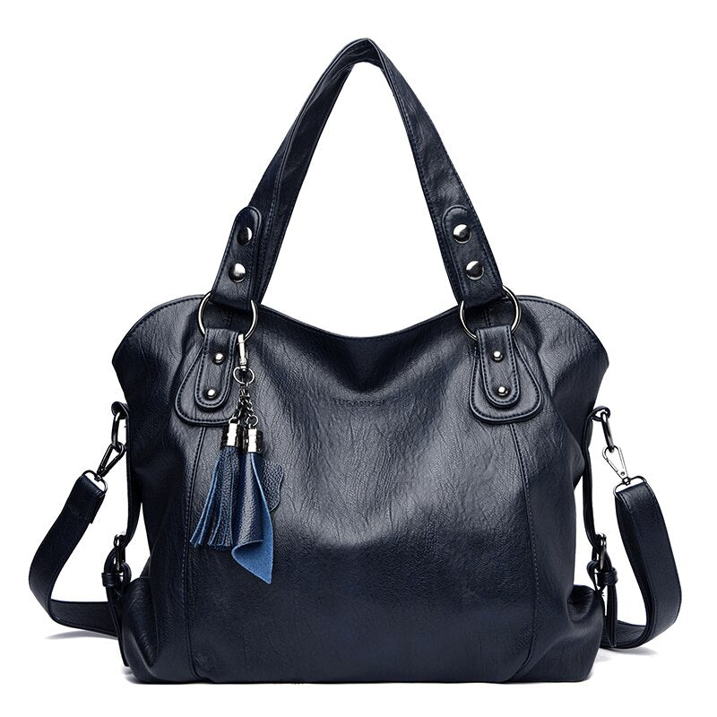 Soft Leather Casual Tote Shoulder Bag — Luxury