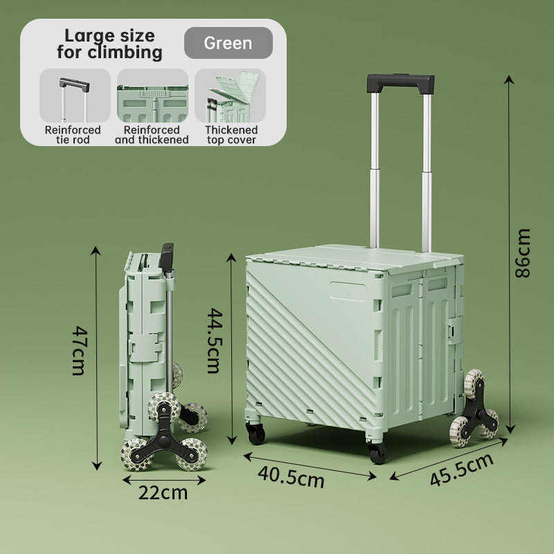 Folding Rolling Utility Cart with Lid