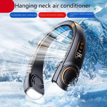 Portable Bladeless Neck Fan with Light — 5-Speed Rechargeable
