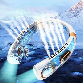 Portable Bladeless Neck Fan with Light — 5-Speed Rechargeable