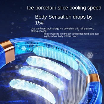 Portable Bladeless Neck Fan with Light — 5-Speed Rechargeable
